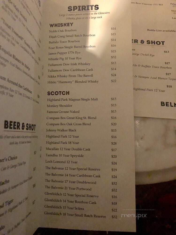 Belmont - Seattle, WA menu_pic