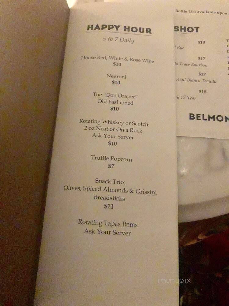 Belmont - Seattle, WA menu_pic
