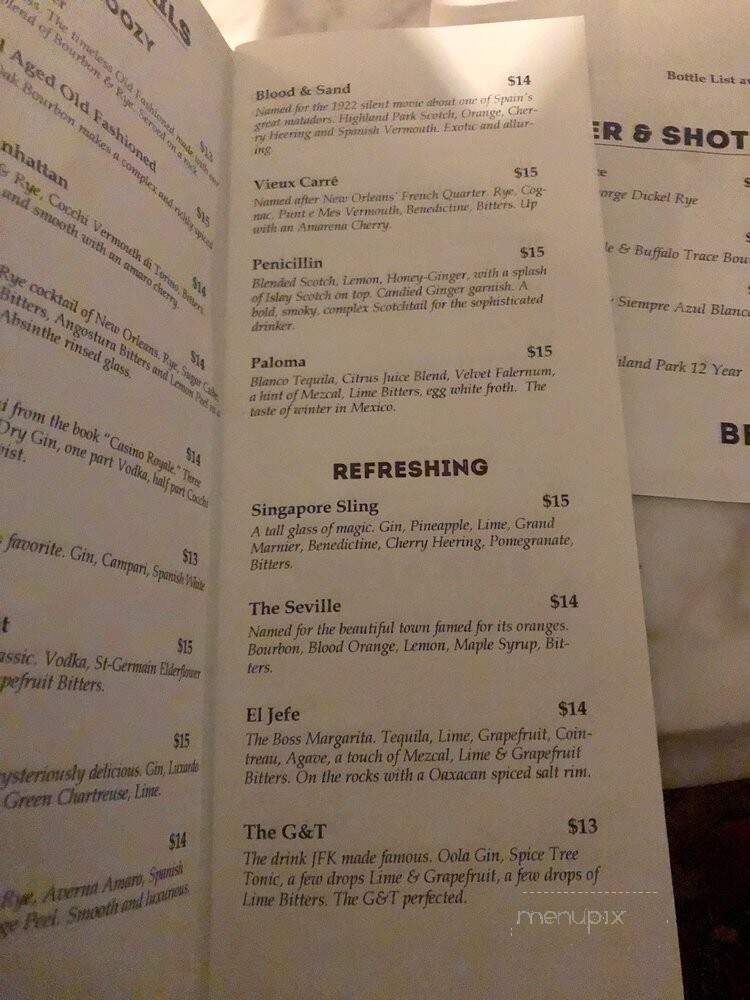 Belmont - Seattle, WA menu_pic