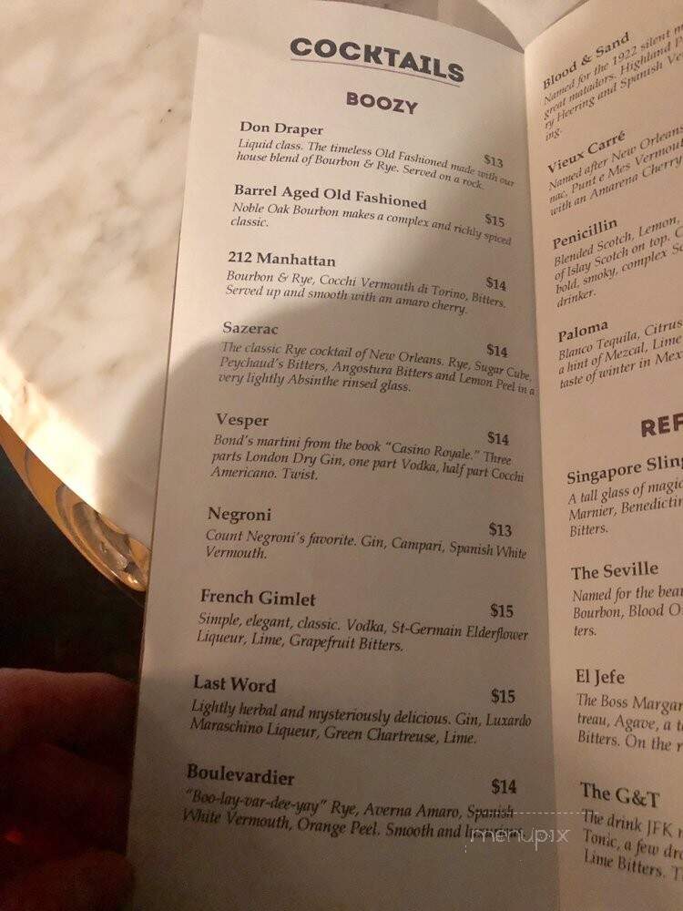 Belmont - Seattle, WA menu_pic