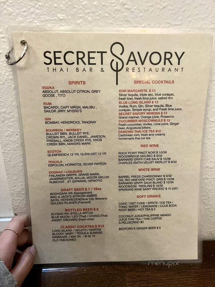 Secret Savory - Seattle, WA menu_pic