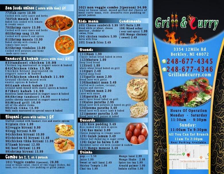 Grill and Curry - Berkley, MI menu_pic