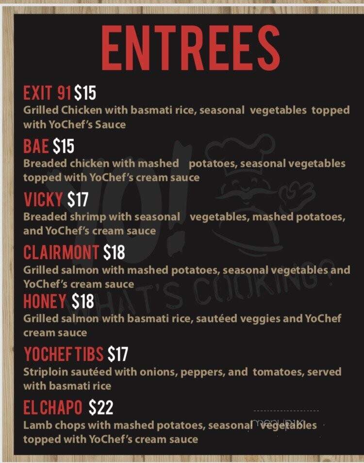Yo! Chef What's Cooking? - Atlanta, GA menu_pic