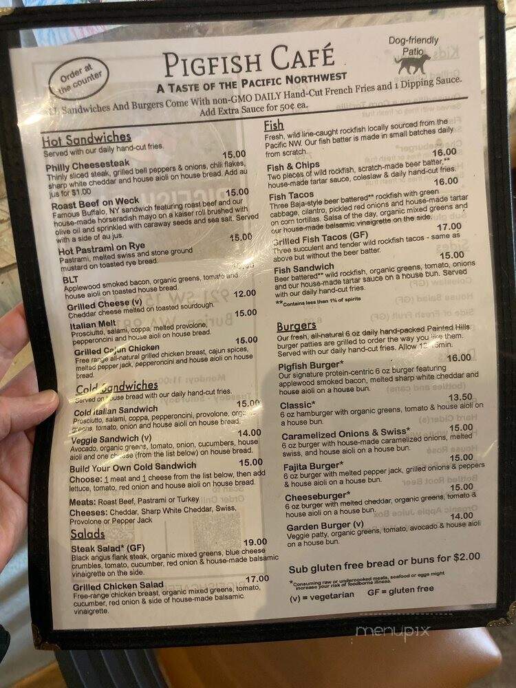 Pigfish Cafe - Burien, WA menu_pic