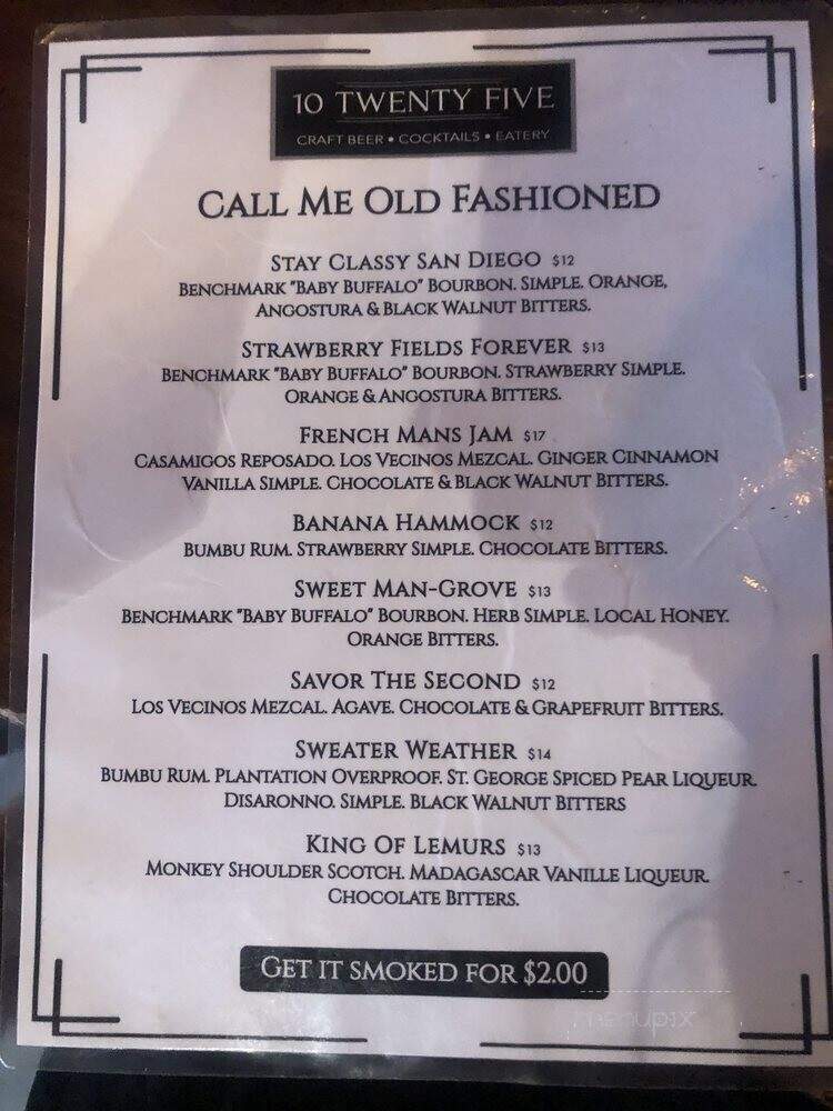 10 Twenty Five - Fort Myers, FL menu_pic