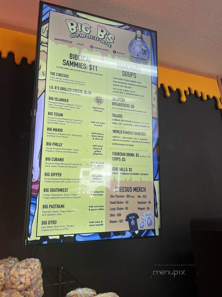 Big B's Soup and Grilled Cheese - Idaho Springs, CO menu_pic