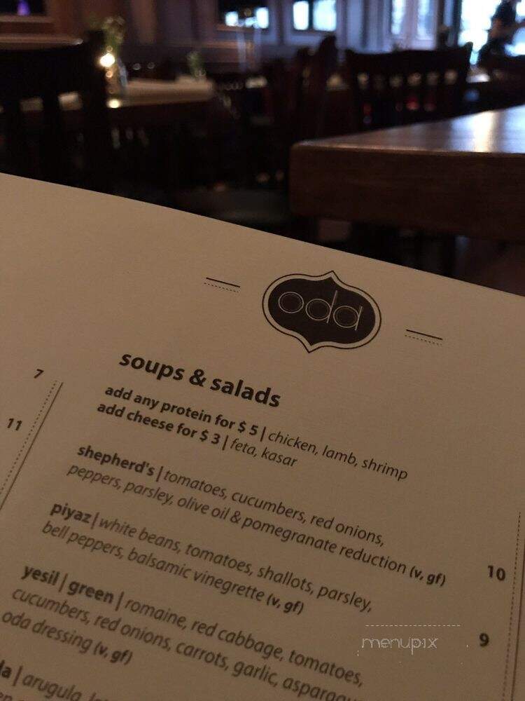 Oda Mediterranean Cuisine - Chicago, IL menu_pic