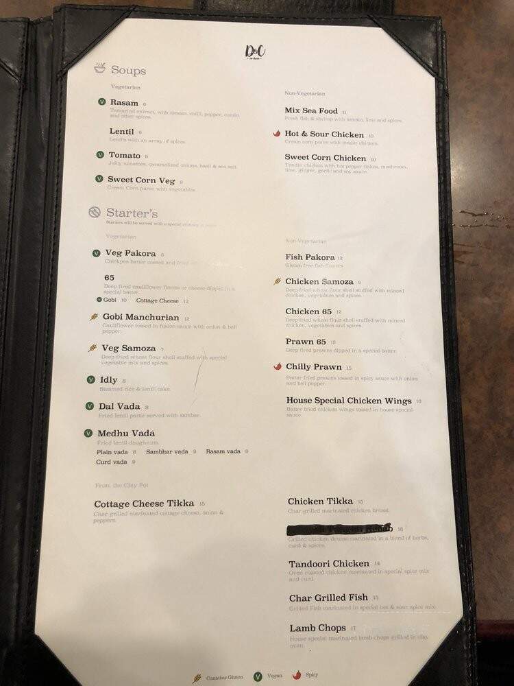 Dosa and Curry - Vancouver, BC menu_pic