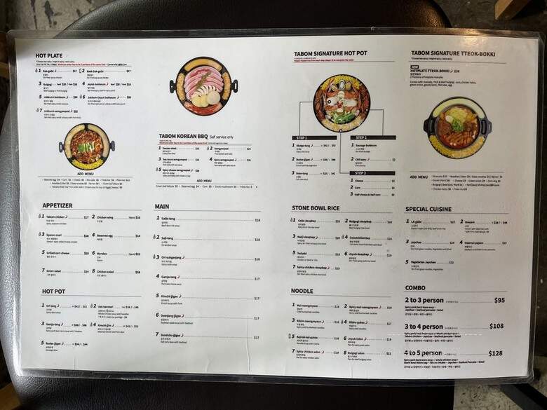 Ta Bom Korean Cuisine - Vancouver, BC menu_pic