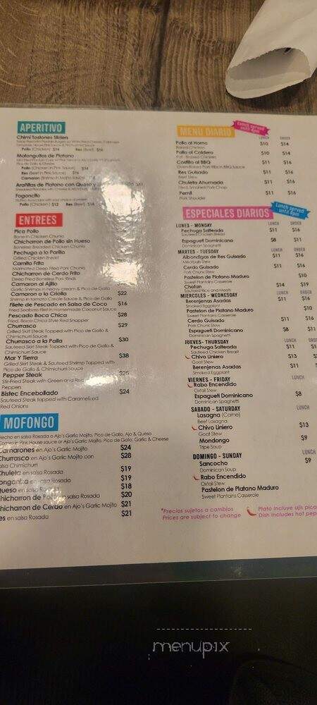 Ajo y Oregano - The Bronx, NY menu_pic