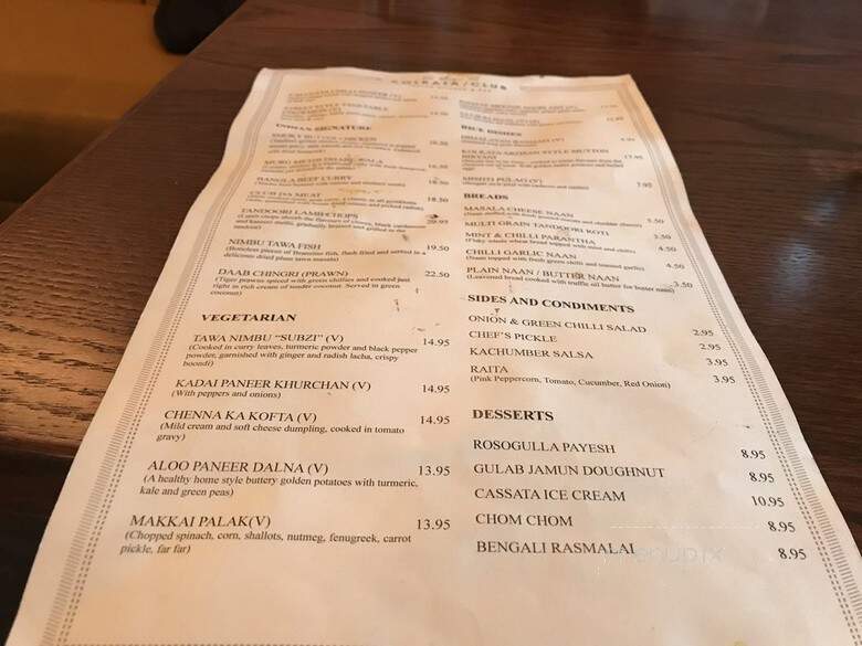 The Kolkata Club - Mississauga, ON menu_pic
