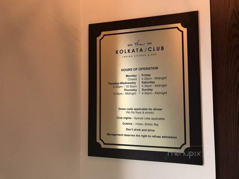 The Kolkata Club - Mississauga, ON menu_pic