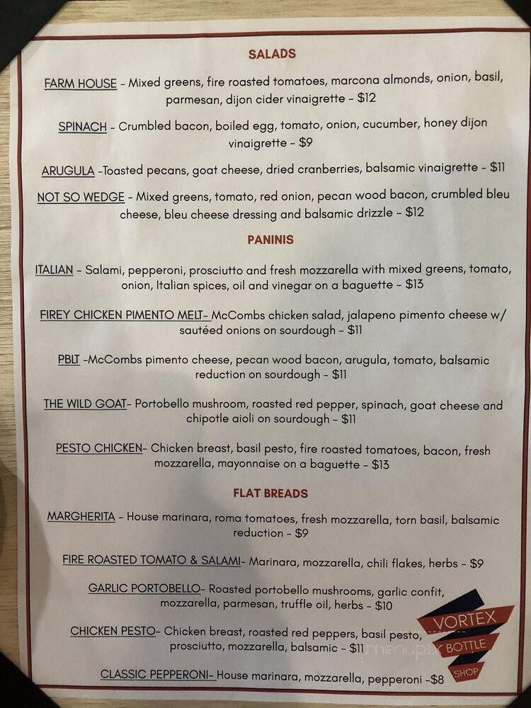 Vortex Bottle Shop - Harrisburg, NC menu_pic