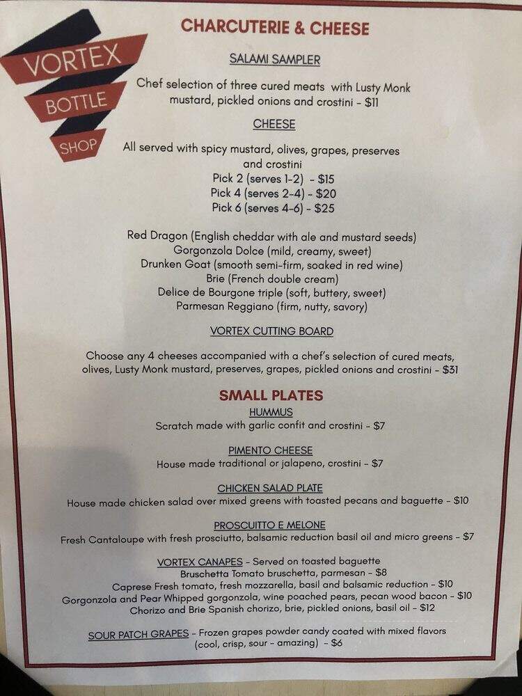 Vortex Bottle Shop - Harrisburg, NC menu_pic