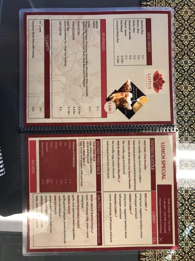 Lotus Thai Restaurant - Oklahoma City, OK menu_pic
