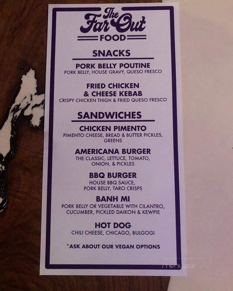 The Far Out Lounge and Stage - Austin, TX menu_pic