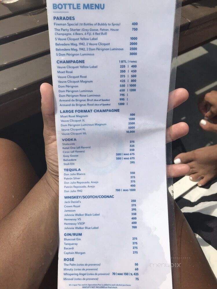 Vesper Dayclub - Philadelphia, PA menu_pic