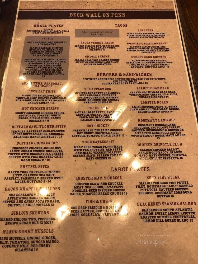 Beer Wall - West Reading, PA menu_pic