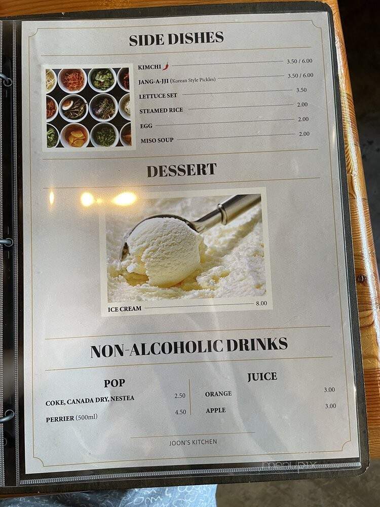 Joon's Kitchen - Vancouver, BC menu_pic