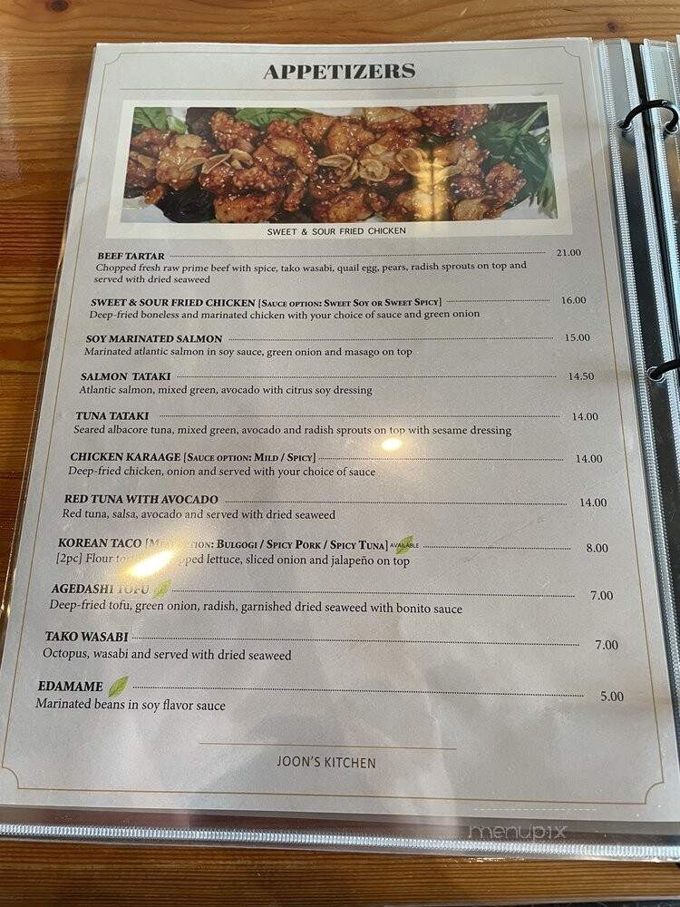 Joon's Kitchen - Vancouver, BC menu_pic
