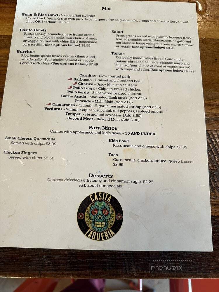 Casita Taqueria - Saint Petersburg, FL menu_pic