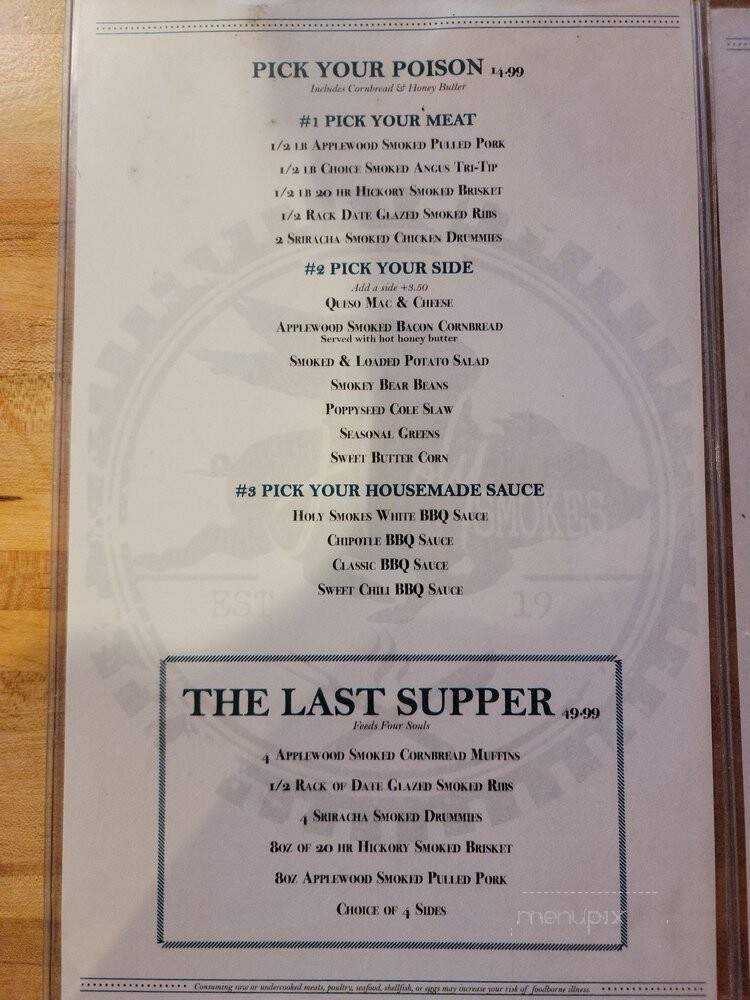 Holy Smokes - Yuma, AZ menu_pic