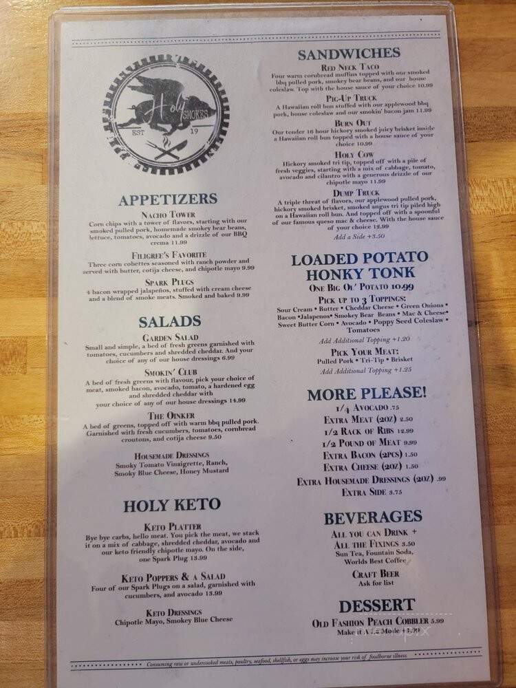 Holy Smokes - Yuma, AZ menu_pic