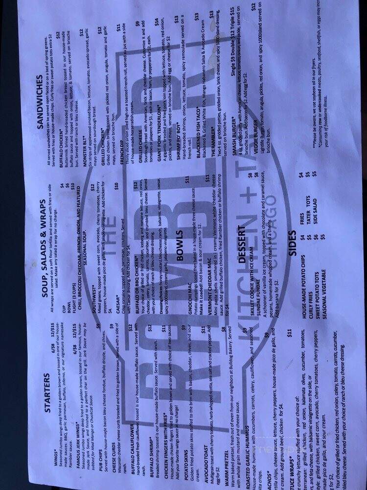 The Rambler - Chicago, IL menu_pic