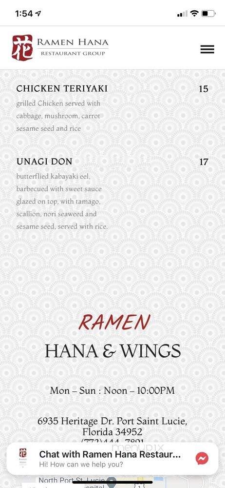 Ramen Hana & Wings - Port St. Lucie, FL menu_pic