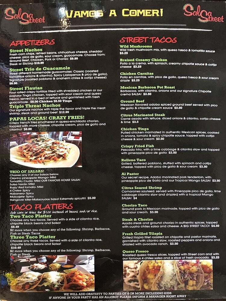 Salsa Street - Mount Prospect, IL menu_pic
