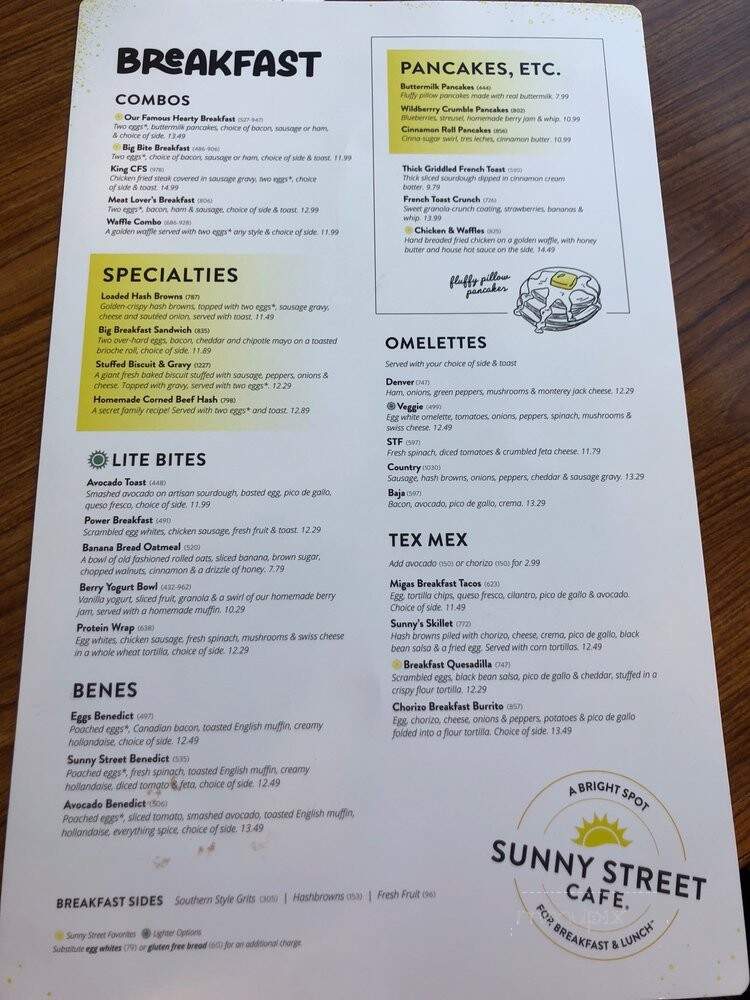 Sunny Street Cafe - Des Peres, MO menu_pic
