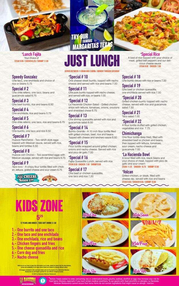 La Hacienda Mexican Restaurant - Charleston, SC menu_pic