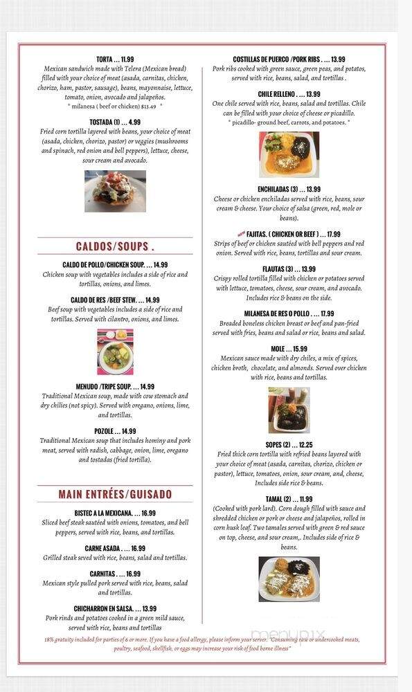 Casa Del Mariachi - Seattle, WA menu_pic