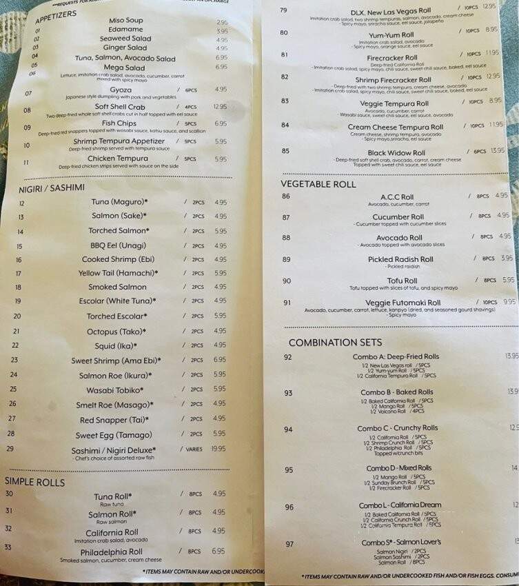 J Sushi - Warren, MI menu_pic