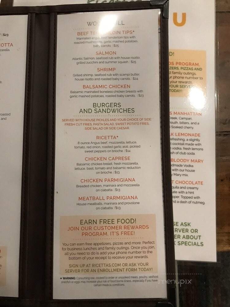 Ricetta's Brick Oven Ristorante - Saco, ME menu_pic