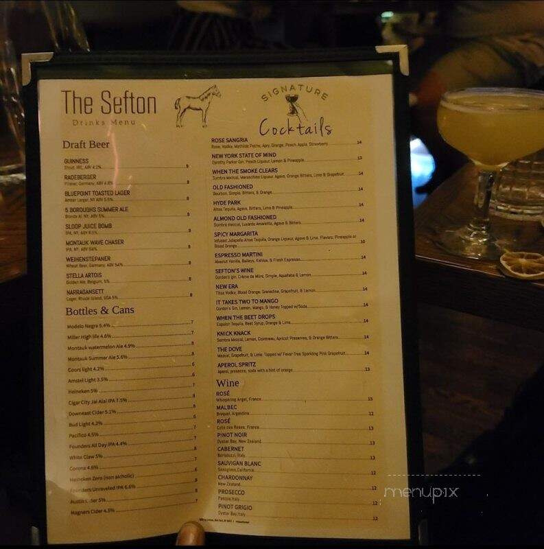 The Sefton - New York, NY menu_pic