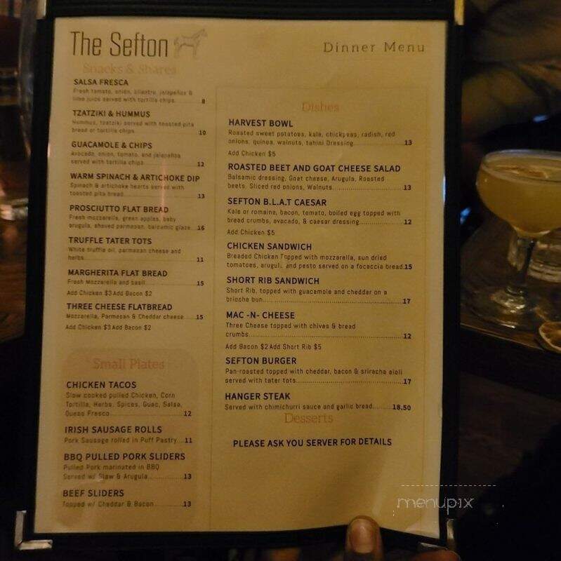 The Sefton - New York, NY menu_pic