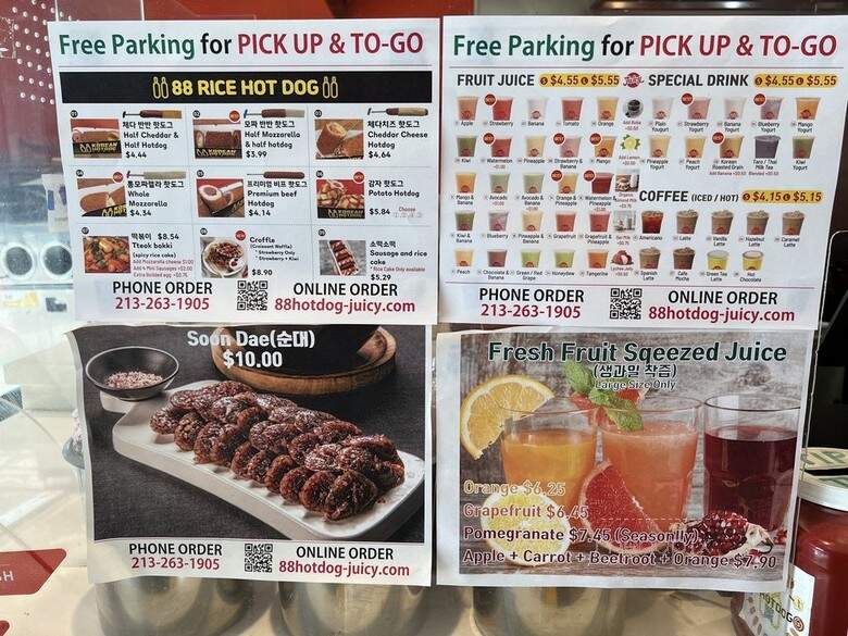 88 Hotdog & Juicy - Los Angeles, CA menu_pic