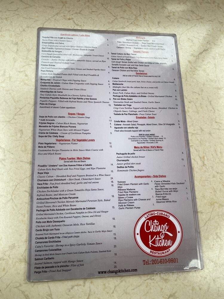 Chango Kitchen - Hoboken, NJ menu_pic