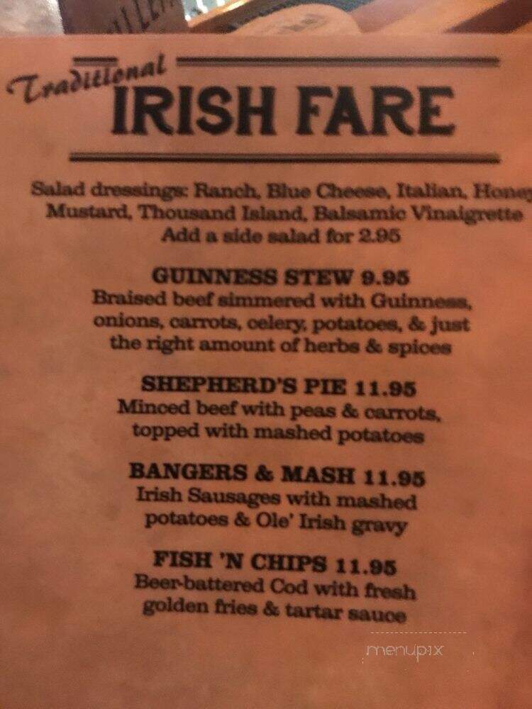 The Ole' Irish Pub - Myrtle Beach, SC menu_pic