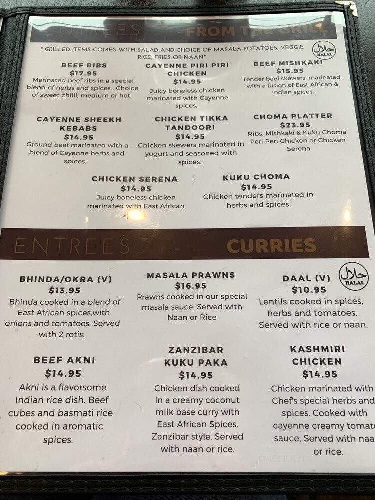 Cayenne Bistro & Grill - Burnaby, BC menu_pic