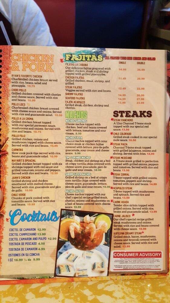 LaCabana Bar and Grill - Des Moines, IA menu_pic