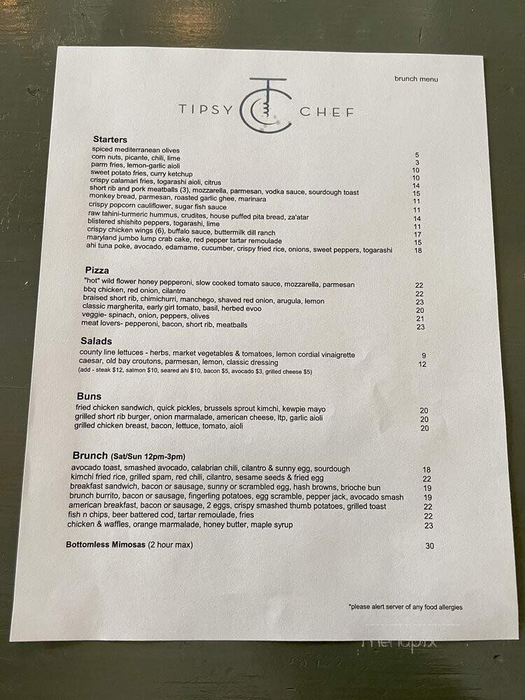 Tipsy Chef - Santa Monica, CA menu_pic
