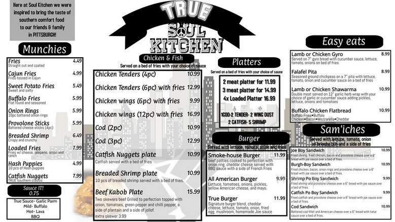 True Pizzeria & Lounge - Pittsburgh, PA menu_pic