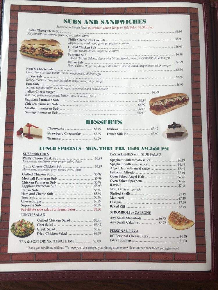 Venecia Italian & Greek New York Style Pizzeria - Gastonia, NC menu_pic
