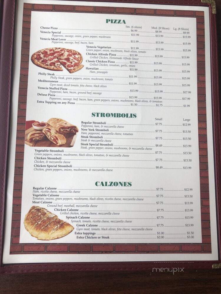 Venecia Italian & Greek New York Style Pizzeria - Gastonia, NC menu_pic