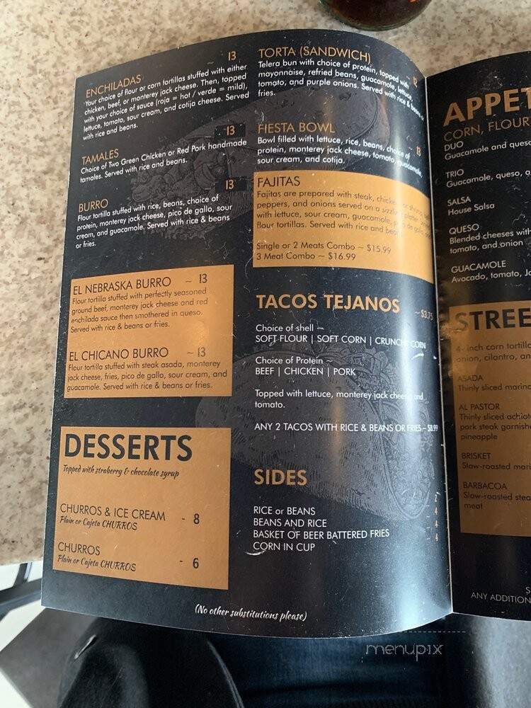 El Chicano Mexican Bistro - Papillion, NE menu_pic