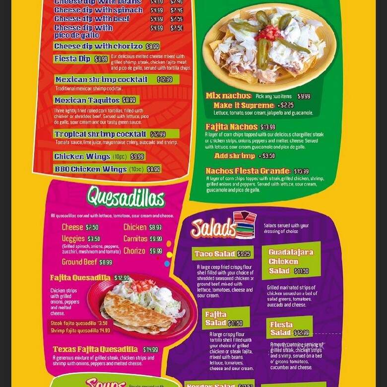 Fiesta Mexican Cuisine - Matthews, NC menu_pic