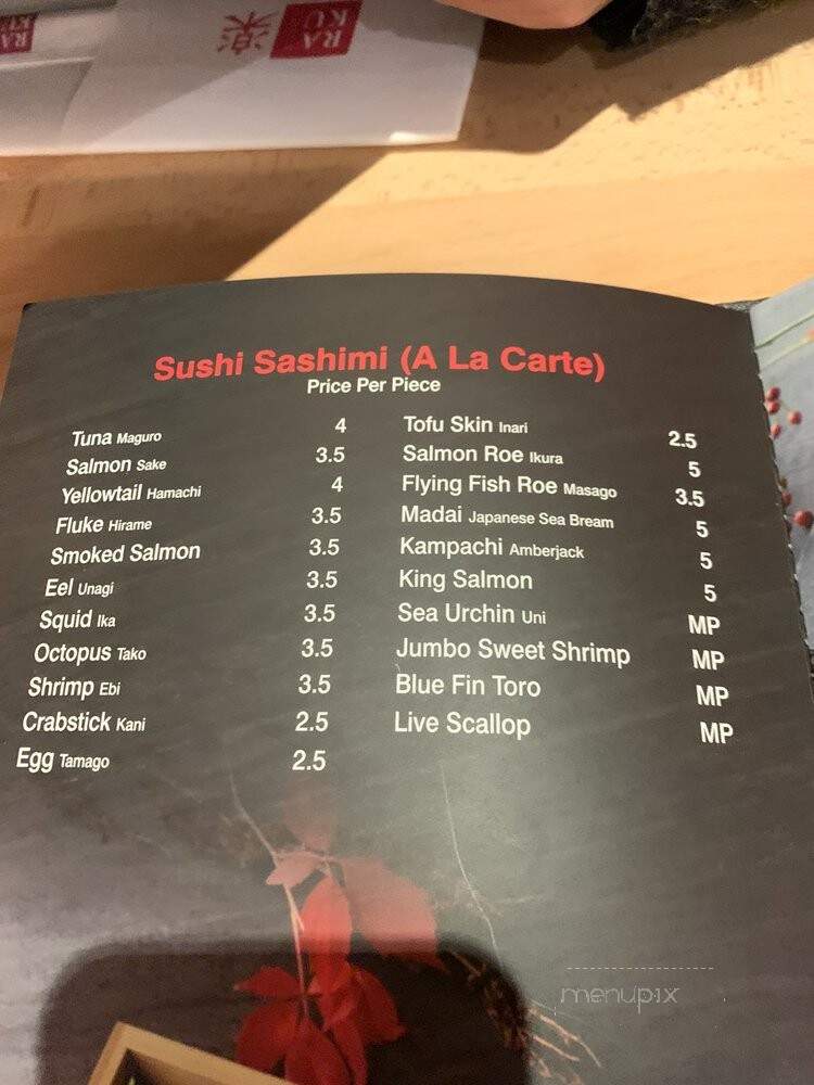 Raku Sushi - Nyack, NY menu_pic