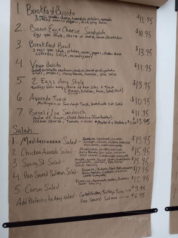 Spring St. Cafe - Los Angeles, CA menu_pic